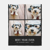 4 Foto Collage Minimalistisch - Bestes Jaar Ooit Fleece Deken (Voorkant)