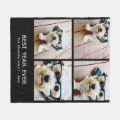 4 Foto Collage Minimalistisch - Bestes Jaar Ooit Fleece Deken (Voorkant (Horizontaal))