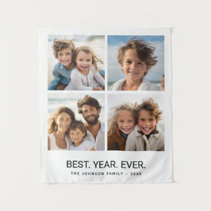 4 Foto Collage Minimalistisch - Bestes Jaar Ooit Wandkleed
