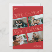 4 Foto Collage Minimalistische Kerst Vakantiekaart Feestdagenkaart (Voorkant)