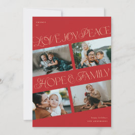 4 Foto Collage Minimalistische Kerst Vakantiekaart Feestdagenkaart