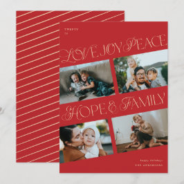 4 Foto Collage Minimalistische Kerst Vakantiekaart Feestdagenkaart