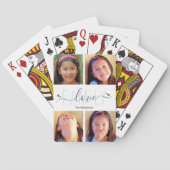 4 Foto Collage Modern Family Love Script Hearts Pokerkaarten (Achterkant)