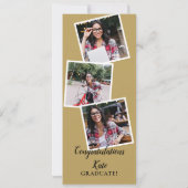 4 Foto Collage Modern Graduation Party Invitation Kaart (Achterkant)