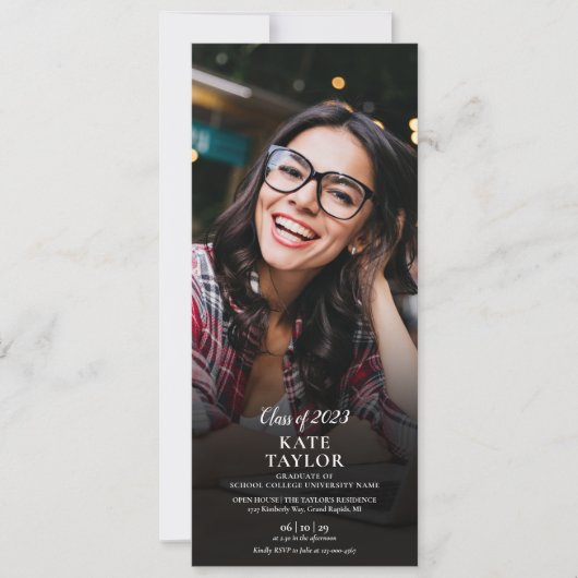 4 Foto Collage Modern Graduation Party Invitation Kaart (Voorkant)