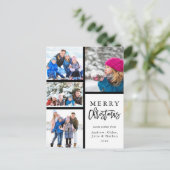 4 Foto Collage Modern Merry Kerstmis Feestdagenkaart (Staand voorkant)