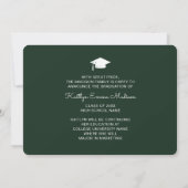 4 Foto Collage Modern Script Green Afstudeerder Aankondiging (Achterkant)