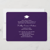 4 Foto Collage Modern Script Paars Afstudeerder Aankondiging (Achterkant)