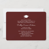 4 Foto Collage Modern Script Red Afstudeerder Aankondiging (Achterkant)