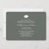 4 Foto Collage Modern Script Sage Green Afstudeerd Aankondiging (Achterkant)