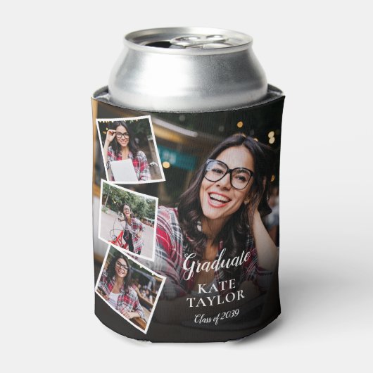 4 Foto Collage Moderne Afstudeerfeestje Blikjeskoeler (Blikje Voorkant)