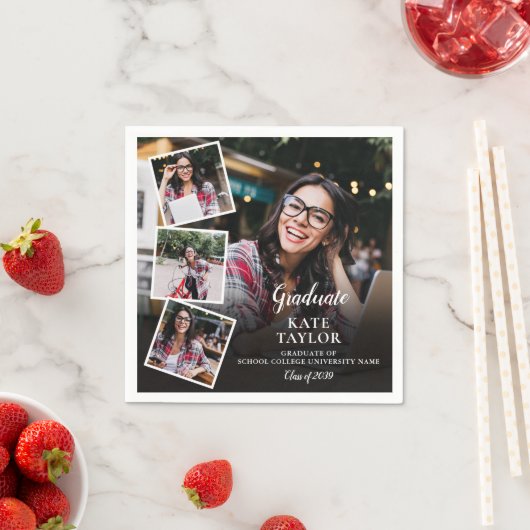 4 Foto Collage Moderne Afstudeerfeestje Servet (Insitu)