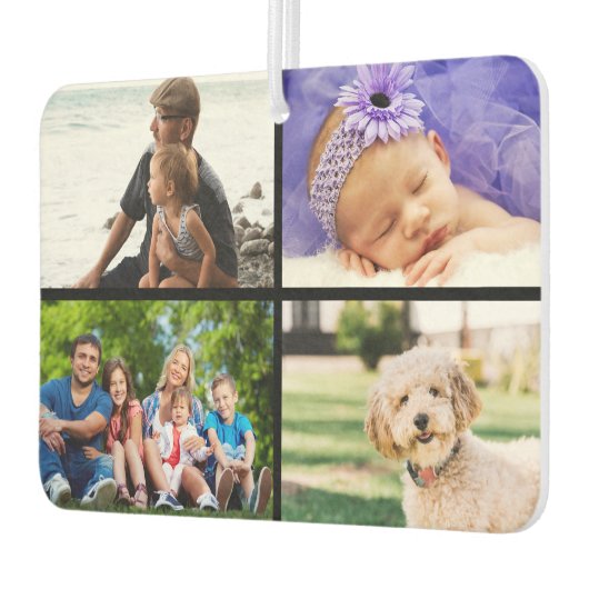 4 Foto Collage Moderne Elegante Script Naam Luchtverfrisser (Links)