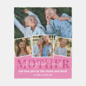 4 Foto Collage Moeder Fleece Deken (Voorkant)