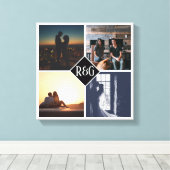 4 Foto Collage Monogrammed Canvas Afdruk (Insitu (Houten vloer))