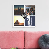 4 Foto Collage Monogrammed Canvas Afdruk (Insitu (Woonkamer))