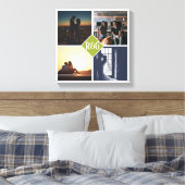4 Foto Collage Monogrammed Canvas Afdruk (Insitu (Slaapkamer))