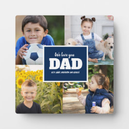 4 Foto Collage Navy Blue Vaderdag Fotoplaat