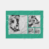 4 Foto Collage optionele tekst — KAN Kleur bewerke Fleece Deken (Voorkant (Horizontaal))