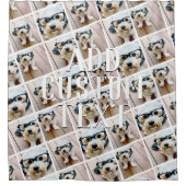 4 Foto collage overal gekaard - Kan kleur bewerken Douchegordijn (Voorkant)