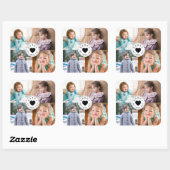 4 Foto Collage papa We houden van je Vaderdag Vierkante Sticker (Vel)