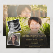 4 foto collage pensioenfeest kaart (Voorkant / Achterkant)