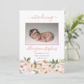 4 Foto Collage Peonies Floral Girl Announce Aankondiging (Staand voorkant)