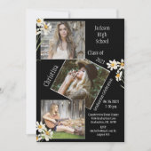 4 Foto Collage Personalized Daisy Afstuderen Aankondiging (Voorkant)