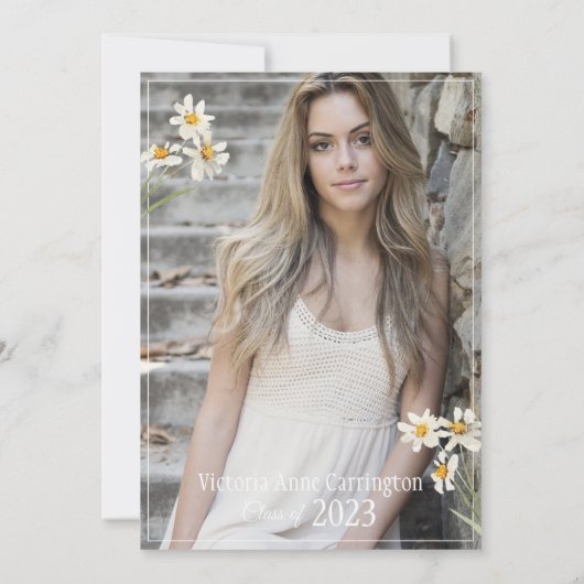 4 Foto Collage Personalized Daisy Afstuderen Aankondiging (Achterkant)