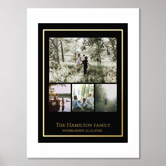 4 Foto Collage Persoonlijke Familie Folie Afdrukken (Voorkant)