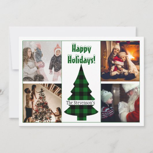 4 Foto Collage Persoonlijke Feestdagen Feestdagenkaart (Voorkant)