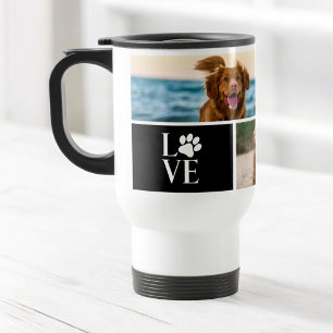 4 Foto Collage Persoonlijke Hond Liefhebber Huisdi Reisbeker