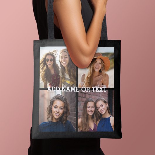 4 Foto collage - PICK UW ACHTERGRONDKLEUR Tote Bag