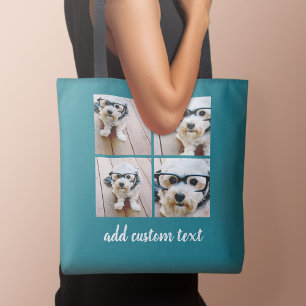 4 Foto collage - PICK UW ACHTERGRONDKLEUR Tote Bag