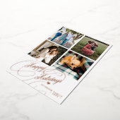 4 foto collage Prettige feestdagen elegant script (Gedraaid)