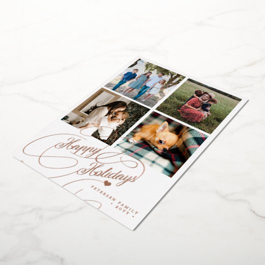 4 foto collage Prettige feestdagen elegant script (Gedraaid)