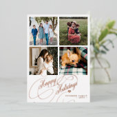 4 foto collage Prettige feestdagen elegant script (Staand Voorkant)