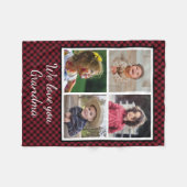 4 Foto Collage Red Buffalo Pset Grandma Fleece Deken (Voorkant (Horizontaal))