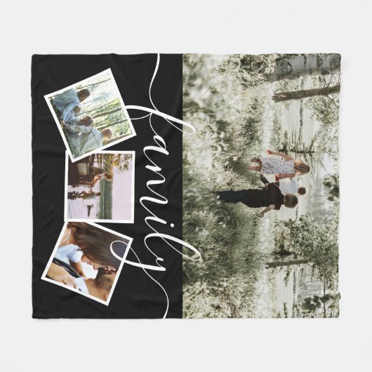 4 Foto-Collage-reeks, op maat gemaakt Fleece Deken (Voorkant (Horizontaal))