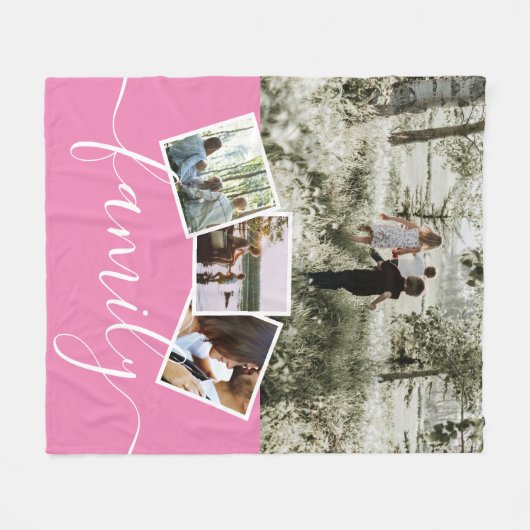 4 Foto-Collage-reeks, op maat gemaakt Fleece Deken (Voorkant (Horizontaal))