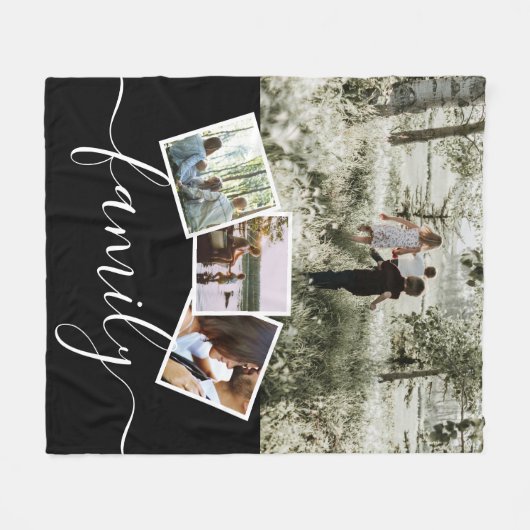 4 Foto-Collage-reeks, op maat gemaakt Fleece Deken (Voorkant (Horizontaal))