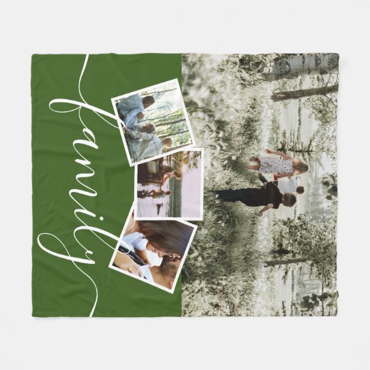 4 Foto-Collage-reeks, op maat gemaakt Fleece Deken (Voorkant (Horizontaal))