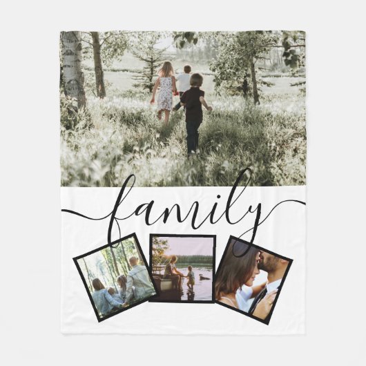 4 Foto-Collage-reeks, op maat gemaakt Fleece Deken (Voorkant)