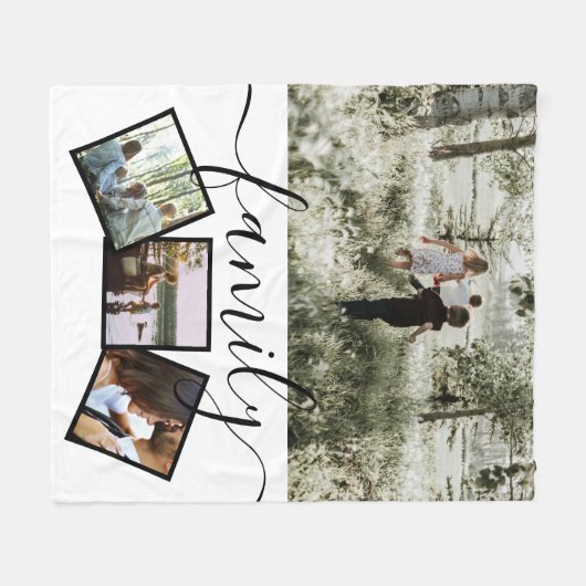 4 Foto-Collage-reeks, op maat gemaakt Fleece Deken (Voorkant (Horizontaal))