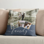 4 Foto-Collage-reeks, op maat gemaakt Kussen<br><div class="desc">4 Foto Collage Familie Gepersonaliseerd werpen kussen van Ricaso - blauw wit met 4 fotomalplaatjes</div>