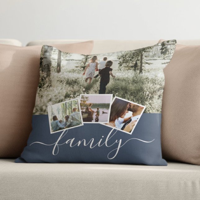 4 Foto-Collage-reeks, op maat gemaakt Kussen (4 Photo Collage Family Personalized Throw Pillow by Ricaso. Photo gifts made by you. Easy template)