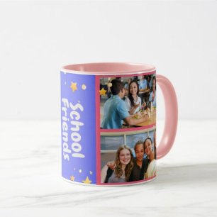 4 Foto Collage School Vrienden Mok