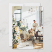 4 Foto Collage Schrijfmachine Minimalistische Kers Feestdagenkaart (Achterkant)