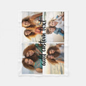 4 Foto Collage script tekst - bewerkbare kleuren Fleece Deken (Voorkant)