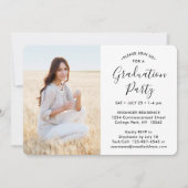 4 Foto Collage Simple Modern Script Afstuderen Kaart (Achterkant)